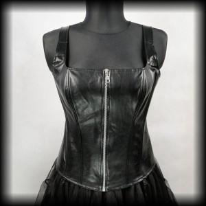 Bluzka gotycka gorsetowa XL eko skóra