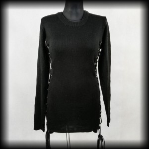 Sweter goth punk L Heartless czarny długi 