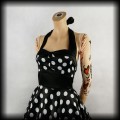Sukienka Pin Up Hell Bunny S czarna satynowa w groszki4.jpg