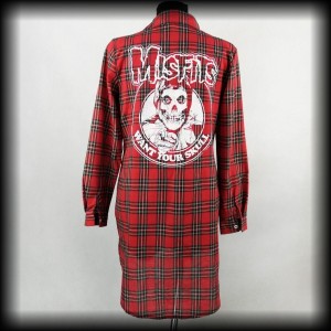 Sukienka koszulowa Misfits M DIY szkocka krata 