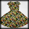 Sukienka Retro Joe Browns LXL zielona w kwiaty w jesiennych barwach91.jpg