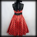 Sukienka Pin Up Hell Bunny XXL czerwona satynowa w groszki 5.jpg