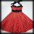 Sukienka Pin Up Hell Bunny XXL czerwona satynowa w groszki 6.jpg