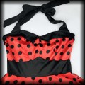 Sukienka Pin Up Hell Bunny XXL czerwona satynowa w groszki 8.jpg