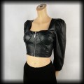 Bluzka eko skóra M crop top goth.jpg