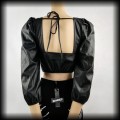 Bluzka eko skóra M crop top goth3.jpg