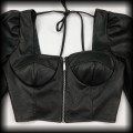 Bluzka eko skóra M crop top goth5.jpg