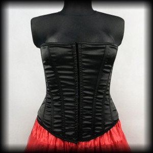 Gorset satynowy czarny M Ann Summers midbust