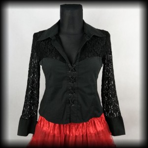Bluzka gotycka gorsetowa L/XL koronkowa