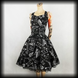 Sukienka Vixxsin Anatomia Szkielety S Pin Up Punk Gothic 