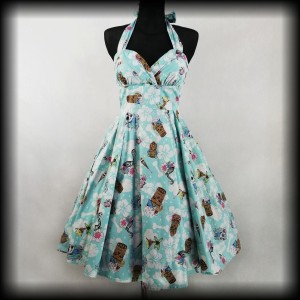 Sukienka Hell Bunny M/L Tiki Flamingo Skull