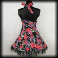 Sukienka Pin Up Punk H&amp;R L czarna mini czaszki róże5.jpg