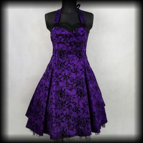Sukienka Pin Up H&amp;R XL fioletowa old school.jpg