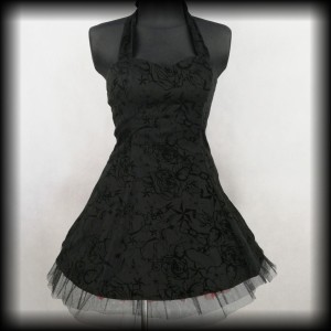 Sukienka mini Pin Up Punk H&R L czarna old school 