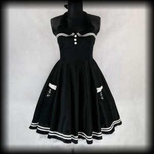 Sukienka Pin Up Hell Bunny M/L Motley marynarska sailor 