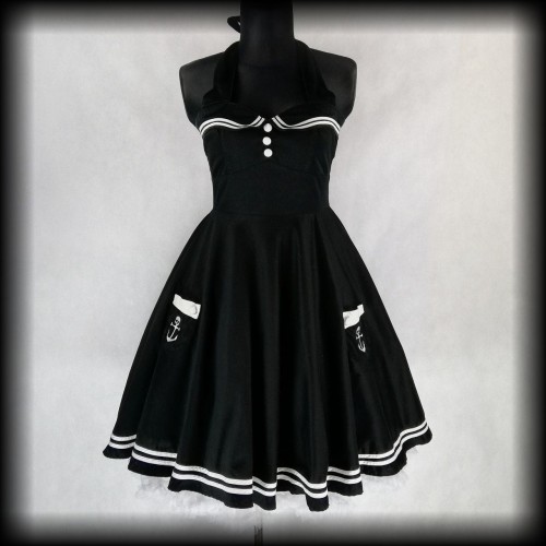 Sukienka Pin Up Hell Bunny ML Motley marynarska sailor.jpg