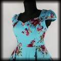 Sukienka Pin Up Hearts &amp; Roses L błękitna w kwiaty4.jpg