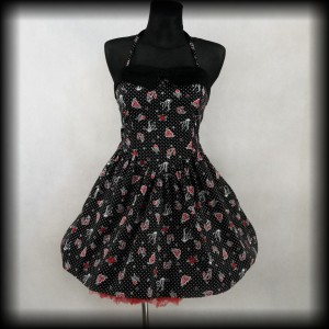 Sukienka mini Hell Bunny XL old school i groszki