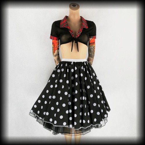 Spódnica Pin Up S-L czarna w groszki.jpg
