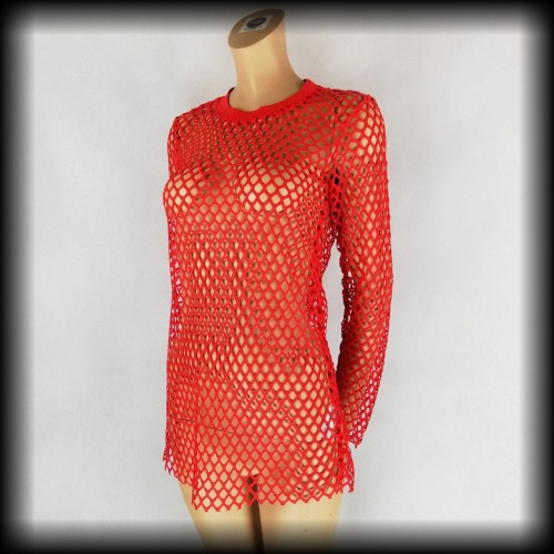 Bluzka kabaretkowa XS-L czerwona siateczka.jpg