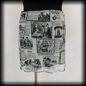 Spódnica mini retro gazety XL