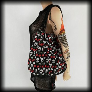 Torba w czaszki, wisienki i serduszka