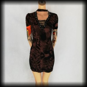 Sukienka mini goth M/L gorsetowa