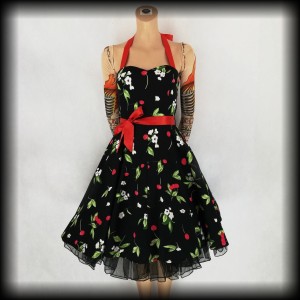 Sukienka Pin Up S czarna w wisienki 