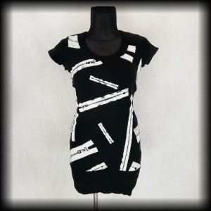 Sukienka mini M/L czarna w zamki punk