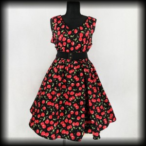 Sukienka Pin Up Dolly & Dotty 3XLczarna w wisienki