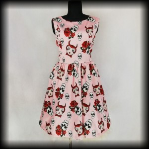 Sukienka Retro Lindy Bop 4XL diablice i czaszki