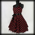 Sukienka Pin Up Hearts &amp; Roses XLXXL czarna w czerwone groszki2.jpg