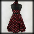 Sukienka Pin Up Hearts &amp; Roses XLXXL czarna w czerwone groszki5.jpg