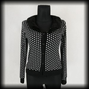 Sweterek Voodoo Vixen XL czarny w groszki