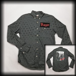 Koszula The Clash L DIY szara w kropki