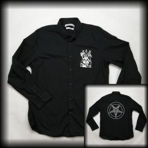 Koszula goth L/XL DIY Pentagram i Baphomet