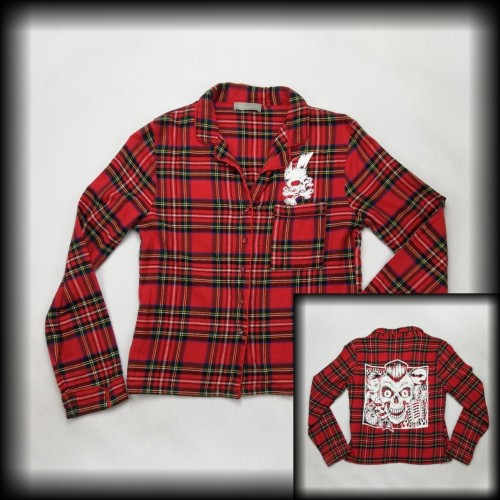 Koszula psychobilly skulls XS DIY damska.jpg