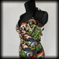 Sukienka Pin Up Psychobilly LXL horror monsters4.jpg