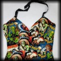Sukienka Pin Up Psychobilly LXL horror monsters91.jpg