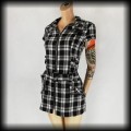 Sukienka mini Hearts &amp; Roses SM szara Kratka Punk Gothic Cyber2.jpg
