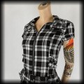 Sukienka mini Hearts &amp; Roses SM szara Kratka Punk Gothic Cyber4.jpg